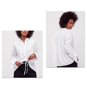 Free People Brown Eyed Girl White Ruched Blouse